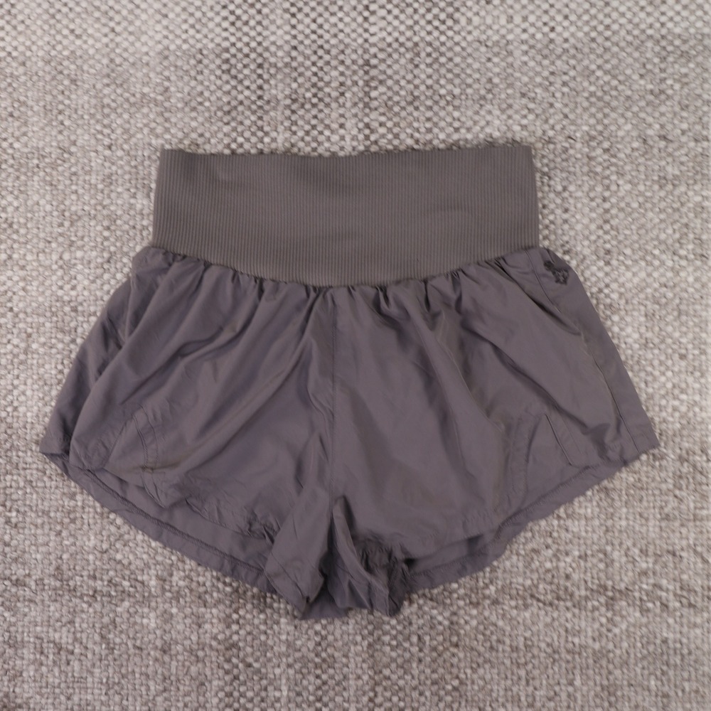 Free People Movement The Way Home Shorts Womens Medium Grey Smocked High Rise
